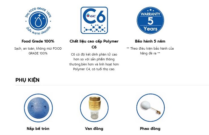 Ưu điểm Bồn nước ngầm Wavelife Ưu điểm Bồn nước ngầm Wavelife