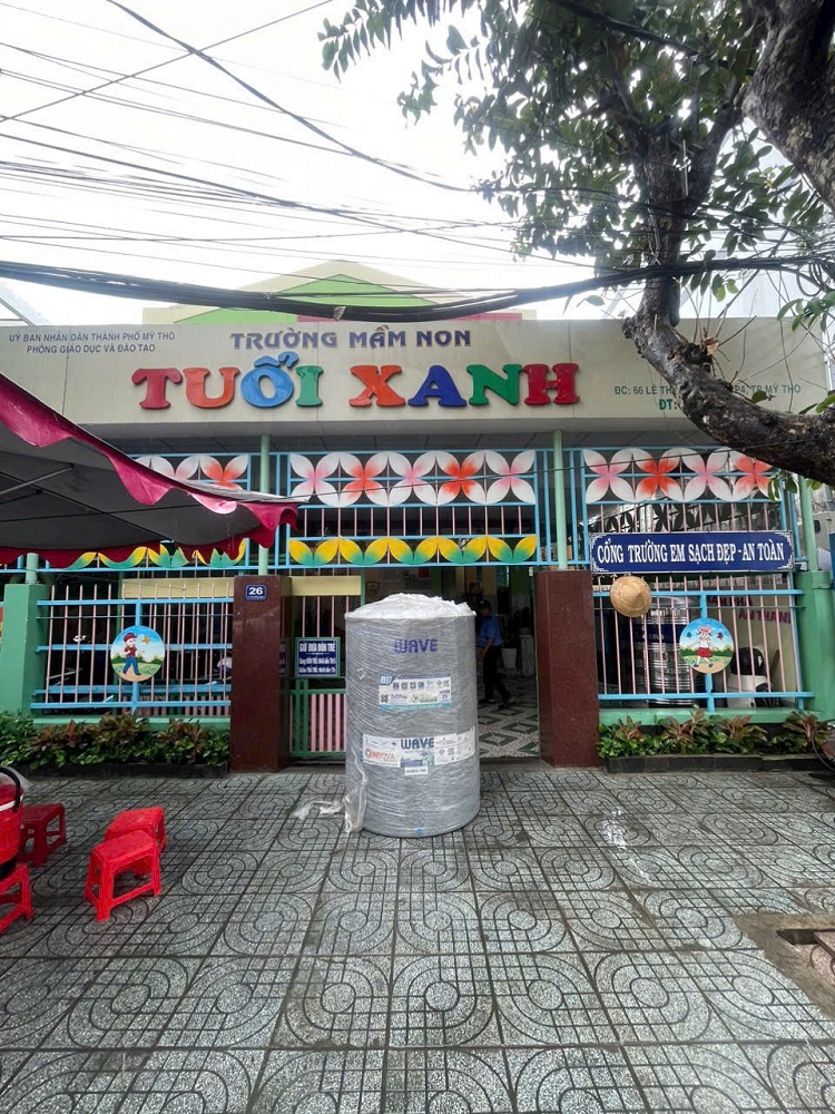 Bồn nước Champa 1000 Lít tại Mầm Non Tuổi Xanh Bồn nước Champa 1000 Lít tại Mầm Non Tuổi Xanh