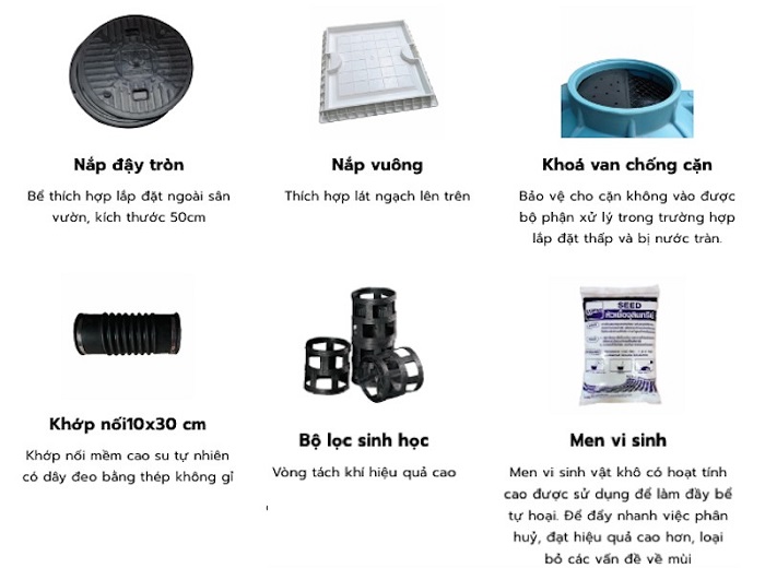 Thiết bị kèm theo Bồn tự hoại Thiết bị kèm theo Bồn tự hoại