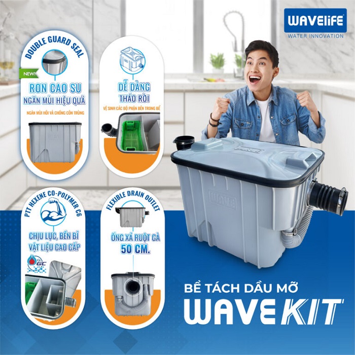 Bể tách Dầu mỡ Wavekit - Nhập khẩu Thái Lan Bể tách Dầu mỡ Wavekit - Nhập khẩu Thái Lan