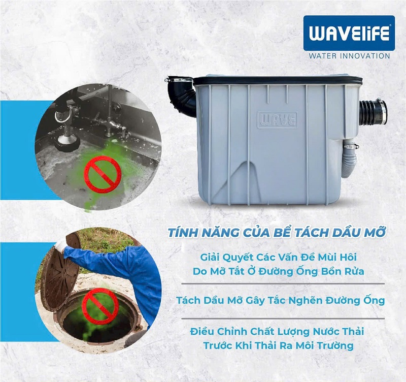 Lợi ích bể tách mỡ Wavelife Lợi ích bể tách mỡ Wavelife