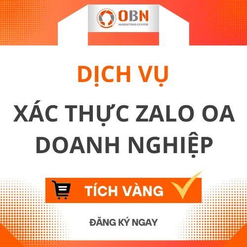 Dịch vụ xác thực Zalo OA TÍCH VÀNG cho cho doanh nghiệp