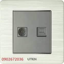 Mặt ổ cắm đôi tivi và mạng V6.0 Uten