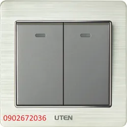 Mặt 2 công tắc 1 chiều V6.0 Uten
