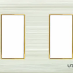 Mặt 2 công tắc cỡ s viền vàng V7.0 Uten