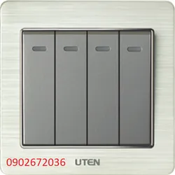 Mặt 4 công tắc 1 chiều V6.0 Uten