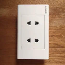 2 ổ cắm 2 chấu có che S18U2 Sino