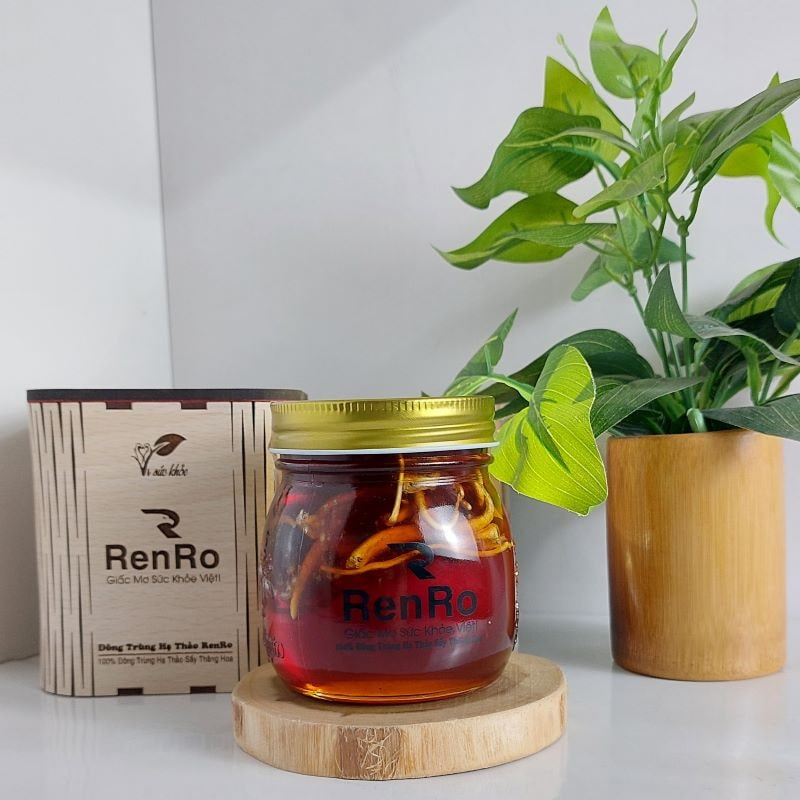 Đông trùng hạ thảo ngâm với mật ong Renro 300ml Đông trùng hạ thảo ngâm với mật ong Renro 300ml