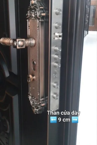 Mẫu cửa biệt thự đẹp - Cửa thép  vân gỗ 4 cánh - Mã : 406