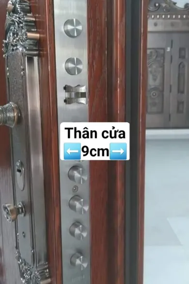 Mẫu cửa biệt thự đẹp - Cửa thép vân gỗ  4 cánh - Mã 410 loại có kính