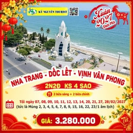 [TẾT 2027] NHA TRANG - BIỂN DỐC LÊT - XE LIMOSINE 2N2Đ