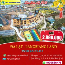 [Tết Nguyên Đán 2026] ĐÀ LẠT - LANGBIANG LAND 3N3Đ - XE GIƯỜNG NẰM