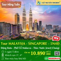 MALAYSIA - SINGAPORE - 5N4Đ - ĐỘNG BATU - PHỐ CÔ MALACCA - TWIN TOWERS - THÁC NƯỚC JEWEL CHANGI