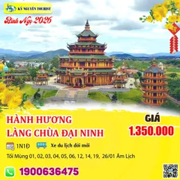[HH Tết 2026] LÀNG CHÙA ĐẠI NINH - KDL SAMTEN HILL (TÂY TẠNG) 1N1Đ