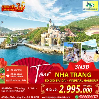 [TOUR TẾT 2025] NHA TRANG - 3N3Đ - XE GIƯỜNG NẰM -  VINPEARL HARBOUR - KDL TRĂM TRỨNG