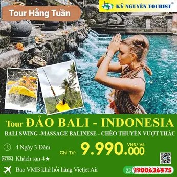 ĐẢO BALI - INDONESIA - 4N3Đ   BALI SWING - MASSAGE BALINESE - CHÈO THUYỀN VƯỢT THÁC