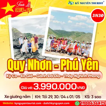 TOUR LỄ 30/04 - QUY NHƠN - PHÚ YÊN - 3N3Đ - ĐẢO KỲ CO - THÁP NGHINH PHONG - XE GIƯỜNG NẰM