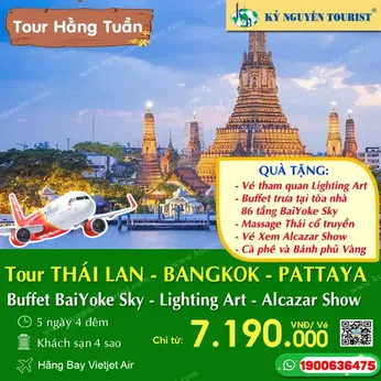TOUR THÁI LAN 5N4Đ - XỨ SỞ CHÙA VÀNG - BANGKOK - PATTAYA - LIGHTING ART