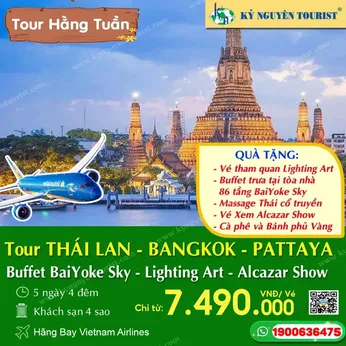 TOUR THÁI LAN 5N4Đ - XỨ SỞ CHÙA VÀNG - BANGKOK - PATTAYA - LIGHTING ART