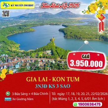 [Tết Nguyên Đán 2026] GIA LAI - KON TUM - MĂNG ĐEN 3N3Đ - Xe Giường Nằm