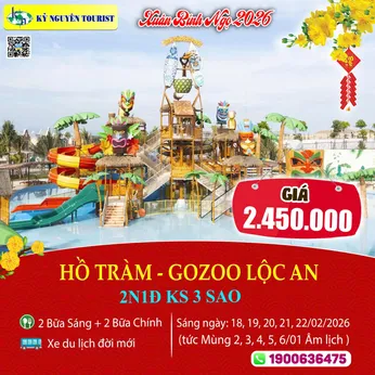 [Tết Nguyên Đán 2026] BIỂN HỒ TRÀM 2N1Đ
