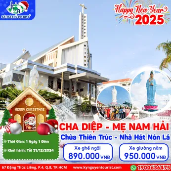 [TẾT DƯƠNG LỊCH 2025] HÀNH HƯƠNG CHA DIỆP - MẸ NAM HẢI - BẠC LIÊU - CHÙA THIÊN TRÚC - CHÙA SOM RONG 1N1Đ