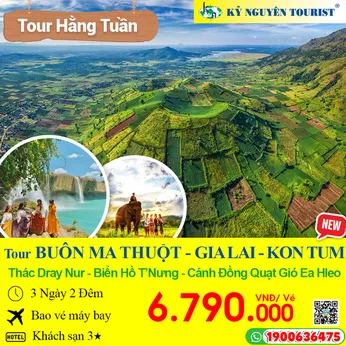 BUÔN MA THUỘT - GIA LAI - KONTUM - 3N2Đ - MÁY BAY KHỨ HỒI 