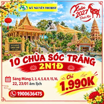 [HH TẾT 2027] HÀNH HƯƠNG THẬP TỰ SÓC TRĂNG - CẦN THƠ 2N