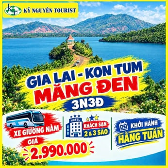 GIA LAI 3N3Đ XE GIƯỜNG NẰM - KON TUM - MĂNG ĐEN - THÁC PA SỸ - BIỂN HỒ T NƯNG