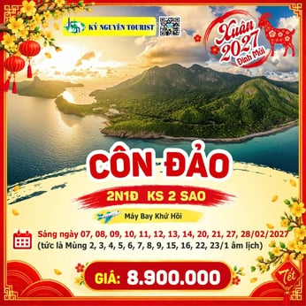 [TẾT 2027] CÔN ĐẢO - BÃI ĐẦM TRẦU - SĂN MÁY BAY 2N1Đ
