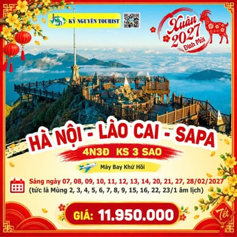 [TẾT 2027] HÀ NỘI – LÀO CAI – SAPA - 4N3Đ - BAO VÉ MÁY BAY KHỨ HỒI