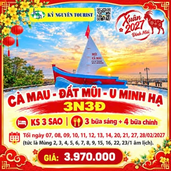 [TẾT 2027] CÀ MAU ĐẤT MŨI – NĂM CĂN - U MINH HẠ 3N3D