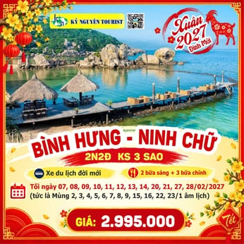[TẾT 2027] ĐẢO BÌNH HƯNG - NINH CHỮ 2N2Đ