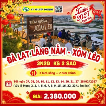 [TẾT 2027] LÀNG NẤM ĐÀ LẠT 2N2Đ - RỪNG THÔNG NÚI VOI