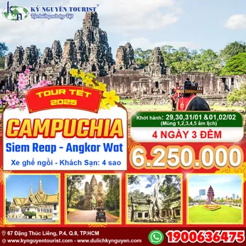 [TOUR TẾT 2025] CAMPUCHIA 4N3Đ - TRẢI NGHIỆM XE TUK TUK ANGKOR WAT - SIEM REAP - PHNOM PÊNH 