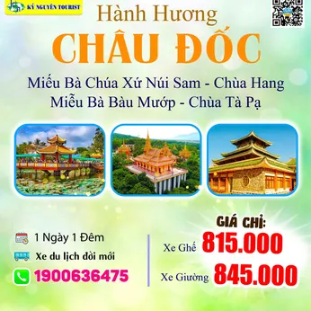HÀNH HƯƠNG CHÂU ĐỐC - CHÙA BÀ BÀU MƯỚP - CHÙA TÀ PẠ 1N1Đ