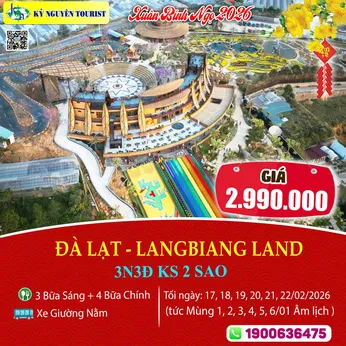 [Tết Nguyên Đán 2026] ĐÀ LẠT - LANGBIANG LAND 3N3Đ - XE GIƯỜNG NẰM