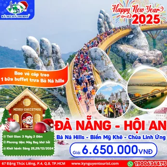 [TẾT DƯƠNG LỊCH 2025] ĐÀ NẴNG 3N2Đ - HỘI AN - TẶNG VÉ BÀ NÀ HILLS & BUFFET TRƯA -MÁY BAY