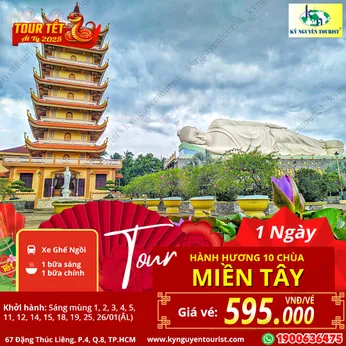 [TOUR TẾT 2025] HÀNH HƯƠNG 10 CHÙA MIỀN TÂY - 1N