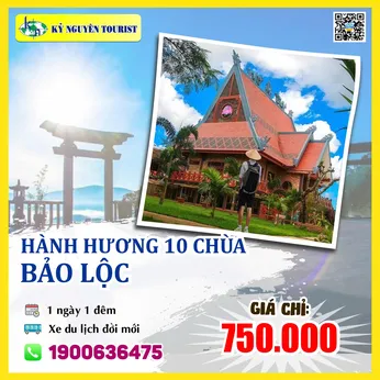 HÀNH HƯƠNG 10 CHÙA BẢO LỘC 1N1Đ