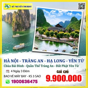 VL02. HÀ NỘI – TRÀNG AN - BÁI ĐÍNH - VỊNH HẠ LONG – YÊN TỬ - 4N3Đ - BAO VÉ MÁY BAY KHỨ HỒI