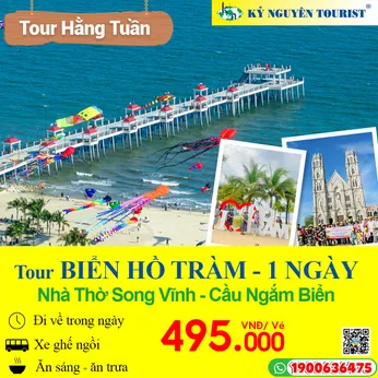 BIỂN HỒ TRÀM 1 NGÀY - NHÀ THỜ SONG VĨNH - CẦU NGẮM BIỂN HAMPTONS PIER