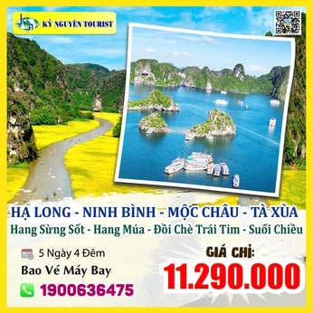 LMB028.  MỘC CHÂU – TÀ XÙA - 5 NGÀY 4 ĐÊM - HÀ NỘI – HẠ LONG – NINH BÌNH - BẮC YÊN - BAO VÉ MÁY BAY KHỨ HỒI