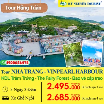 NHA TRANG - 3N3Đ -  VINPEARL HARBOUR - KDL TRĂM TRỨNG - KHU RỪNG CỔ TÍCH - THE FAIRY FOREST - Xe giường nằm