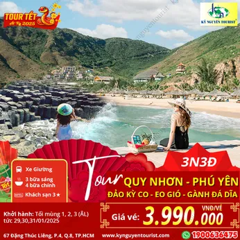 [TOUR TẾT 2025] QUY NHƠN - PHÚ YÊN - 3N3Đ - ĐẢO KỲ CO - THÁP NGHINH PHONG - XE GIƯỜNG NẰM