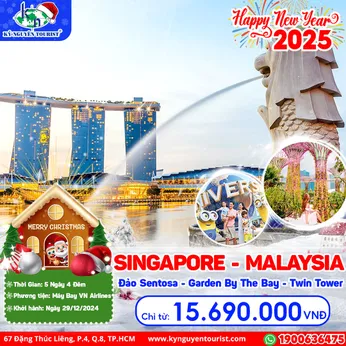 [TẾT DƯƠNG LỊCH 2025] SINGAPORE - MALAYSIA - ĐẢO SENTOSA - 5N4Đ - MÁY BAY 