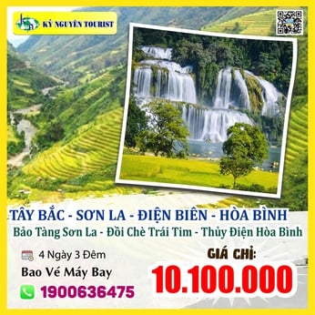 DT02. TÂY BẮC 4 NGÀY 3 ĐÊM - SƠN LA - ĐIỆN BIÊN - MỘC CHÂU - HÒA BÌNH - BAO VÉ MÁY BAY KHỨ HỒI TỪ TP.HCM