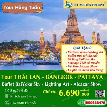 TOUR THÁI LAN 5N4Đ - XỨ SỞ CHÙA VÀNG - BANGKOK - PATTAYA - LIGHTING ART