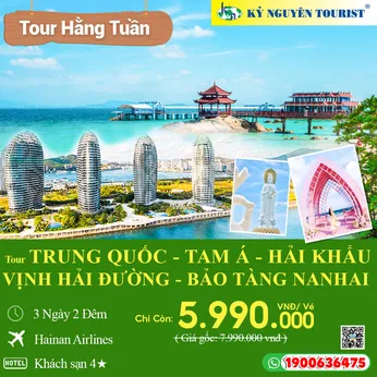 TRUNG QUỐC - HẢI KHẨU - TAM Á - VỊNH HẢI ĐƯỜNG - QUỲNH HẢI - 3N2Đ - DU LỊCH VỊNH BIỂN HOT NHẤT TRUNG QUỐC