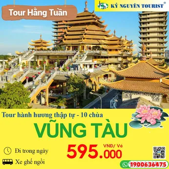 HÀNH HƯƠNG 10 CHÙA VŨNG TÀU 1N